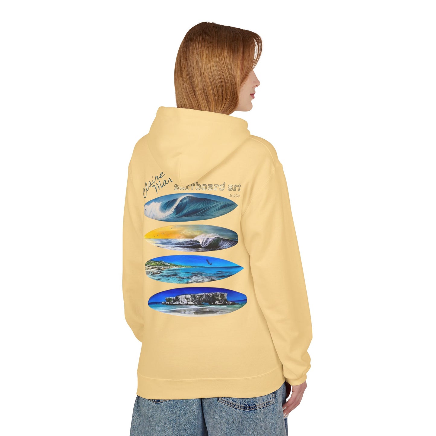 Claire Marie Surfboard Art Hoodie