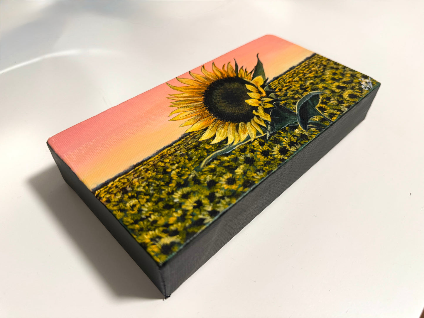 "Aurora" original acrylic painting on canvas (10.5 x 20 x 3.5cm)