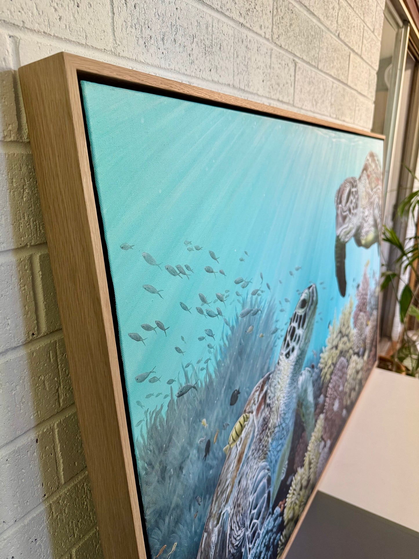 "Underwater Garden" - original painting in acrylic on canvas 122 x 76 cm FRAMED