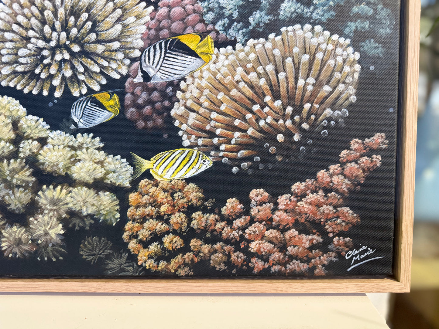 "Underwater Garden" - original painting in acrylic on canvas 122 x 76 cm FRAMED