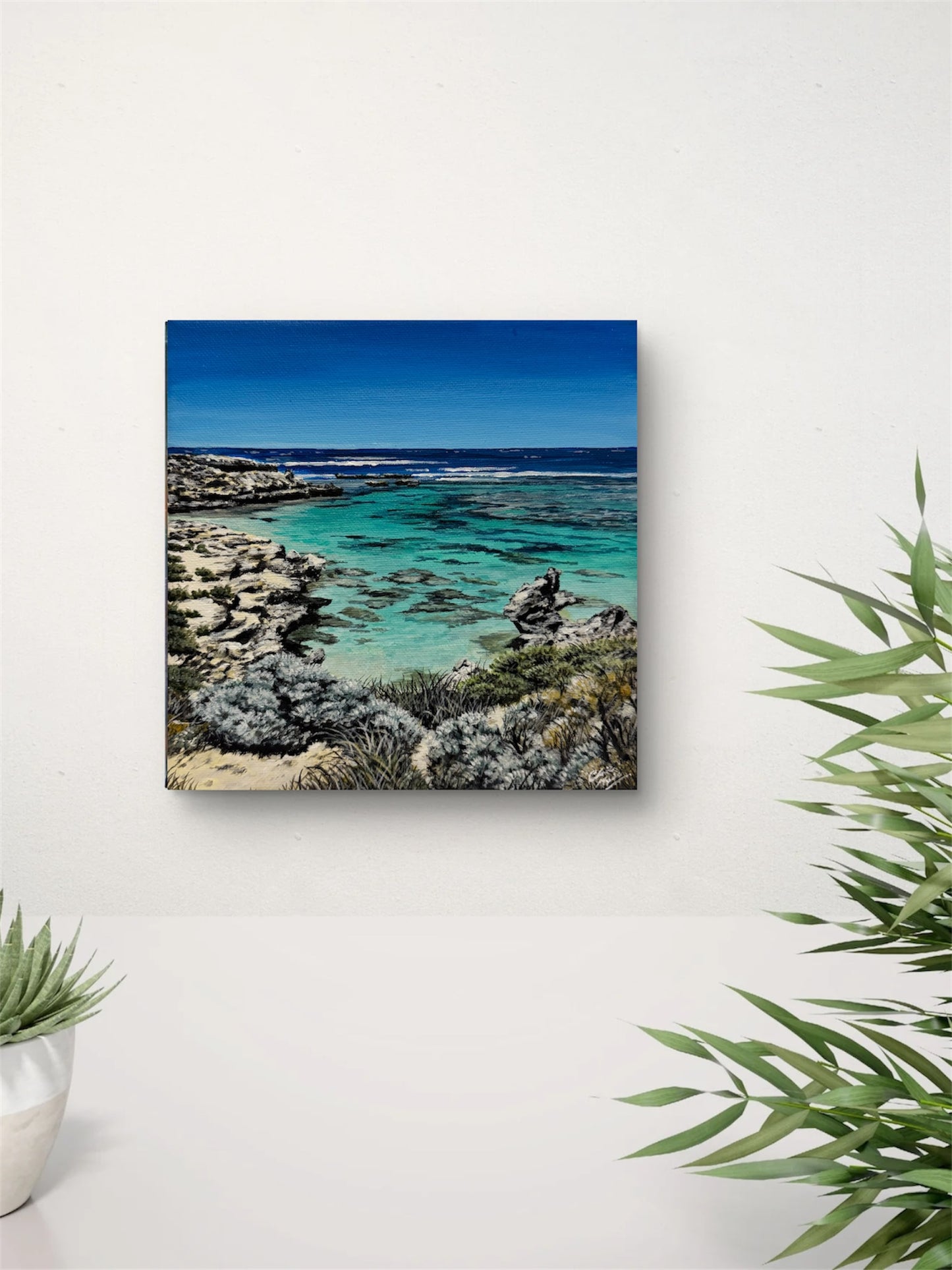 "Little Salmon Bay" original acrylic painting on canvas (200 x 200mm)