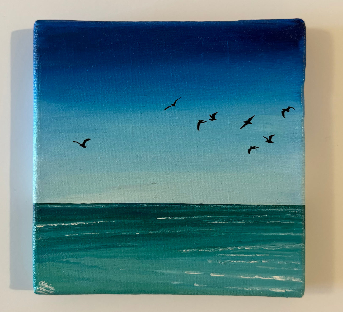 "Calm" - original acrylic painting on canvas (150 x 150 mm)