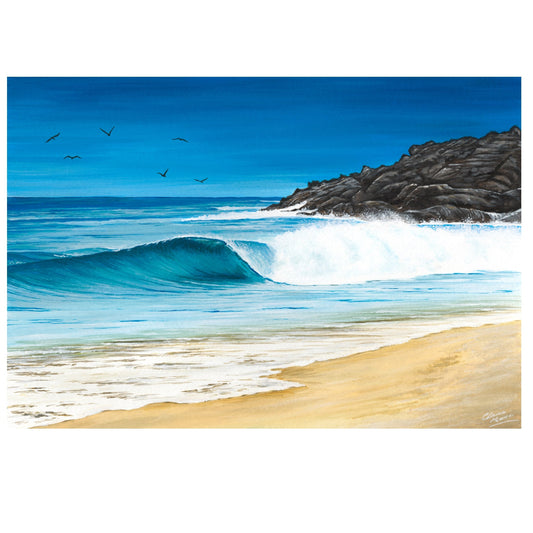 "South West nirvana" - original acrylic painting on A3 paper, FRAMED