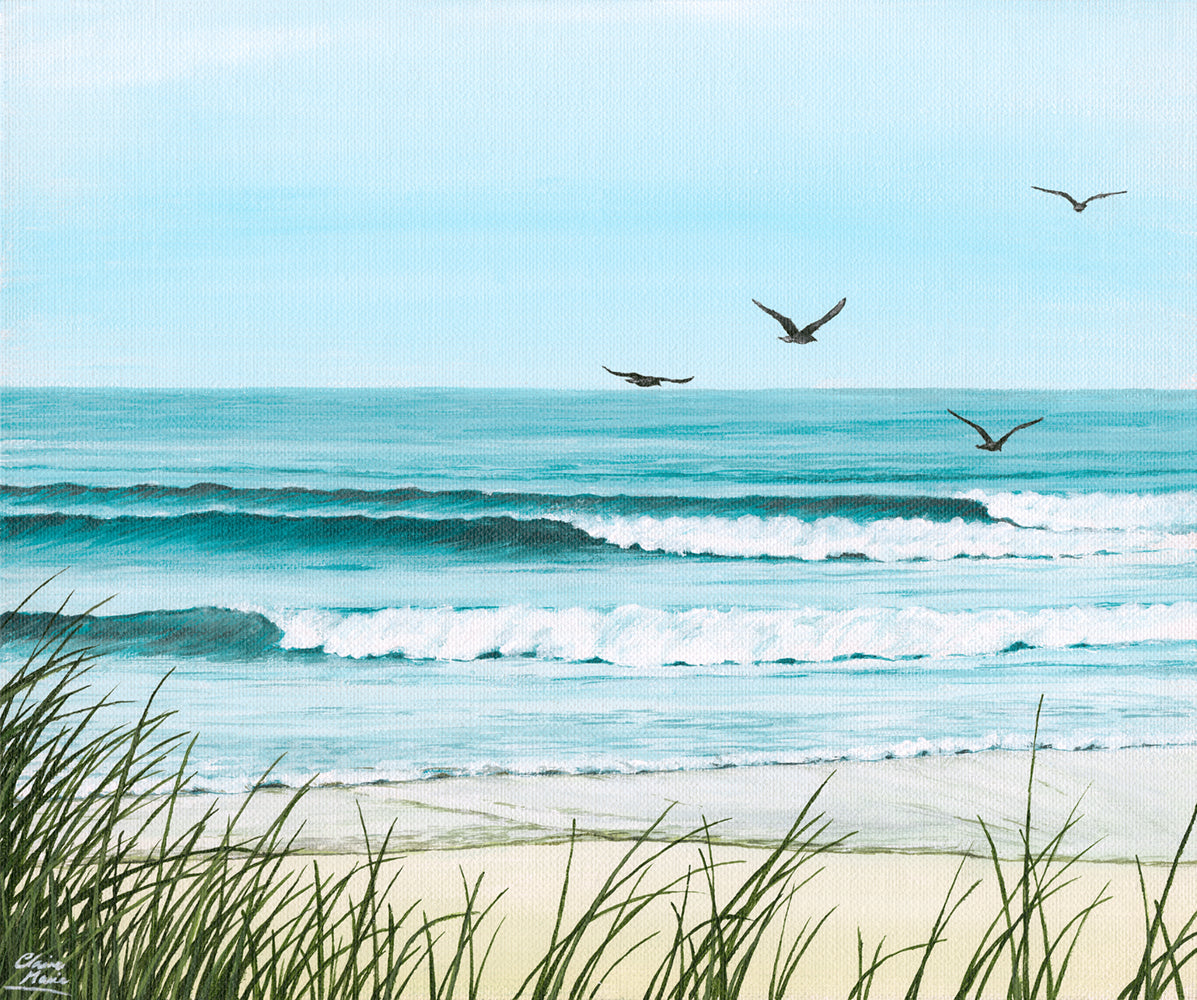"Ocean Whispers" - original acrylic painting on cotton canvas board (305mm x 254mm)