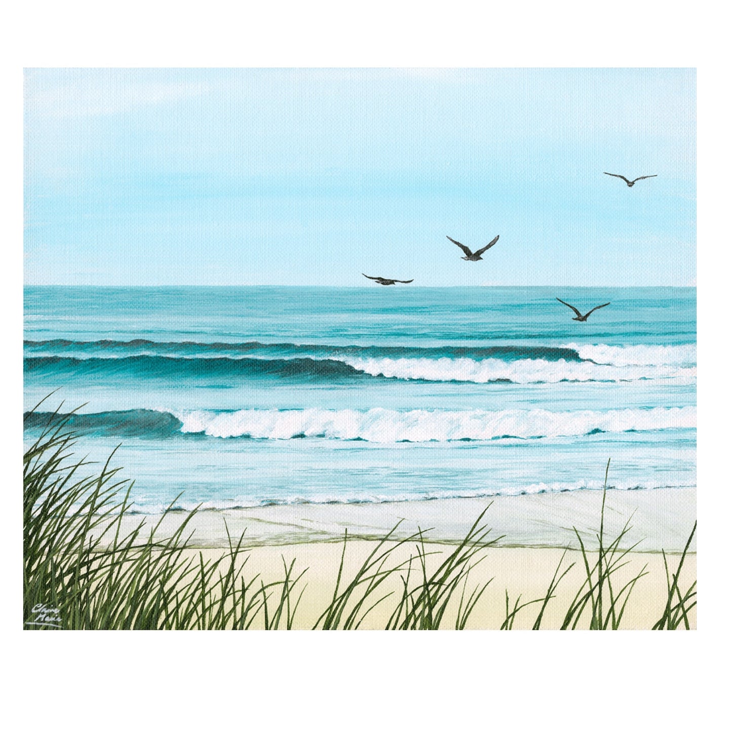 "Ocean Whispers" - original acrylic painting on cotton canvas board (305mm x 254mm)