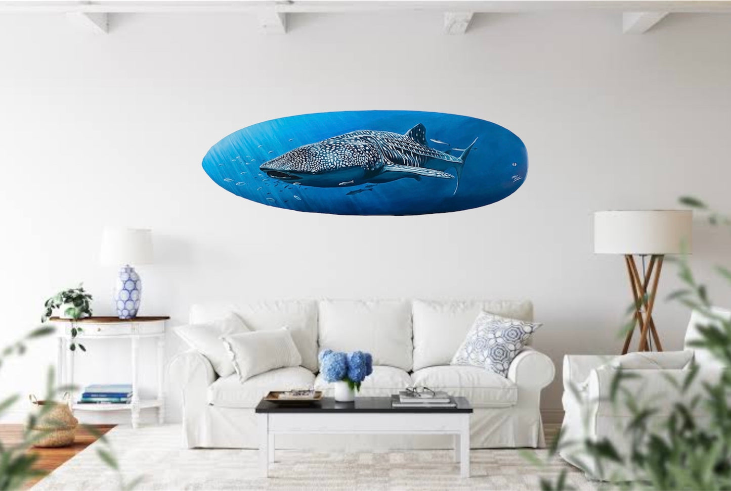 "Willow the Whale Shark" - Hand-Painted Surfboard