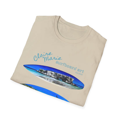 Claire Marie Surfboard Art — Coastal Vibes Beach T-Shirt
