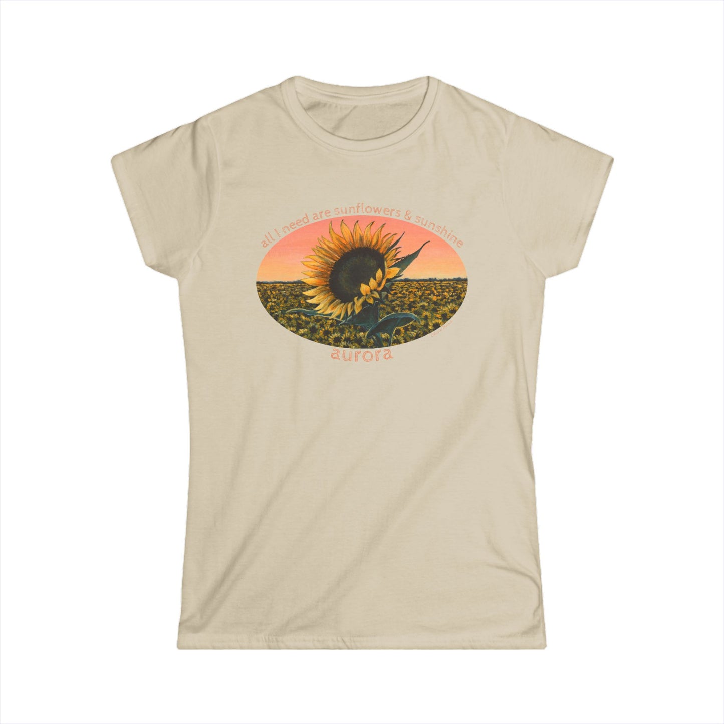 Sunflower Sunset Tee — 'Aurora' Floral Graphic Women's T-Shirt