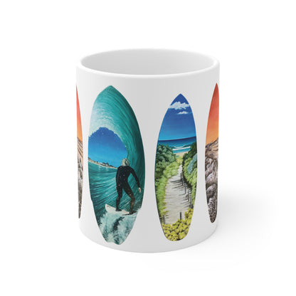 Surfboard Artwork - Mullaloo Beach Mug 11oz