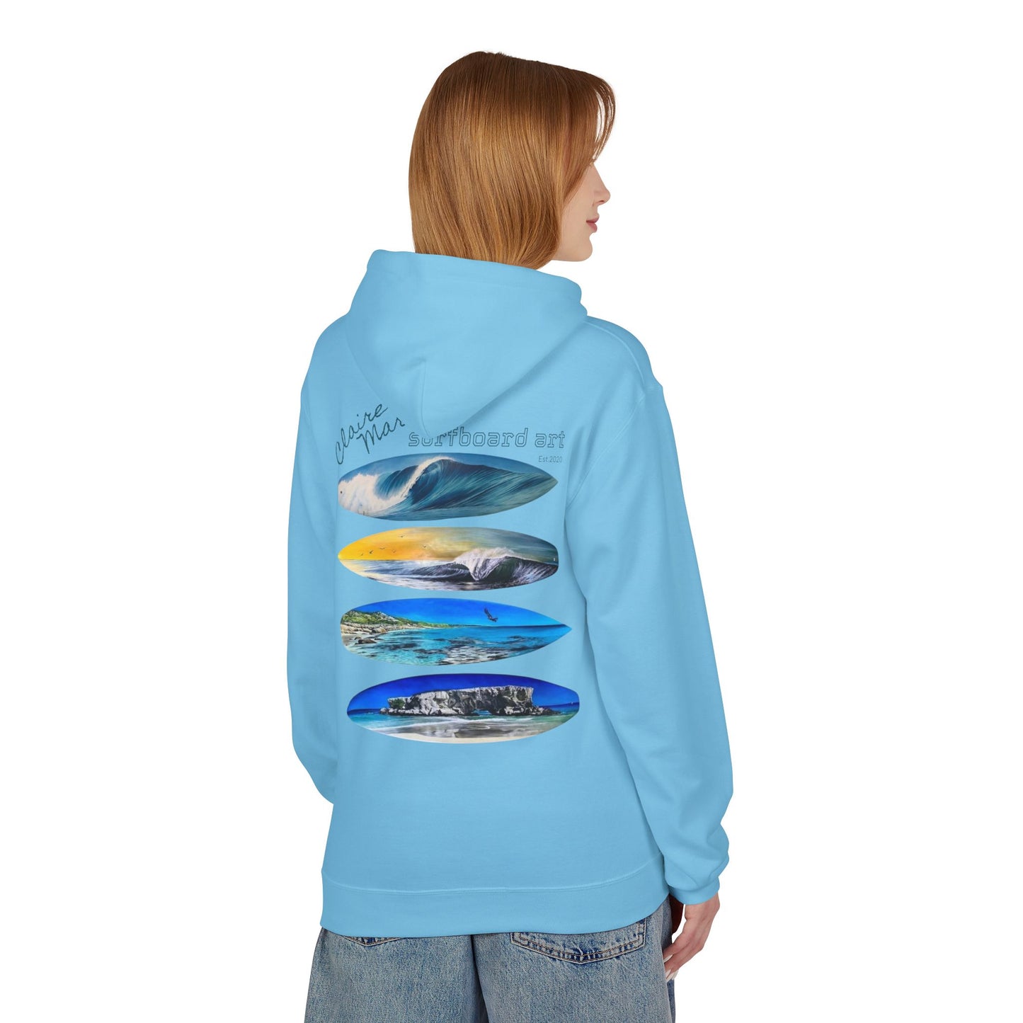 Claire Marie Surfboard Art Hoodie