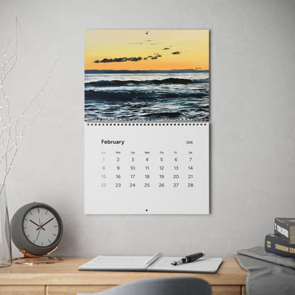 Claire Marie 2026 Art Wall Calendar — Coastal & Surfboard Landscapes