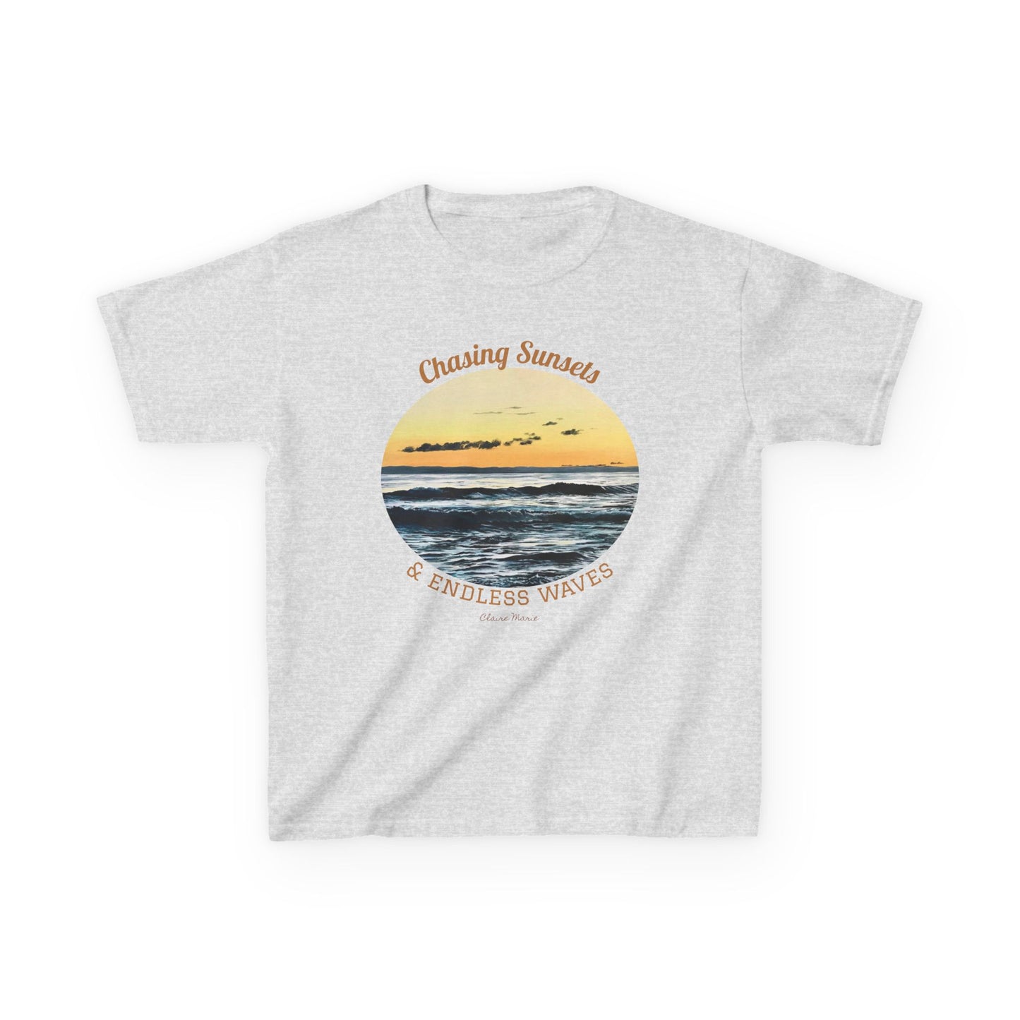 "Chasing Sunsets & Endless Waves" Kids T-shirt