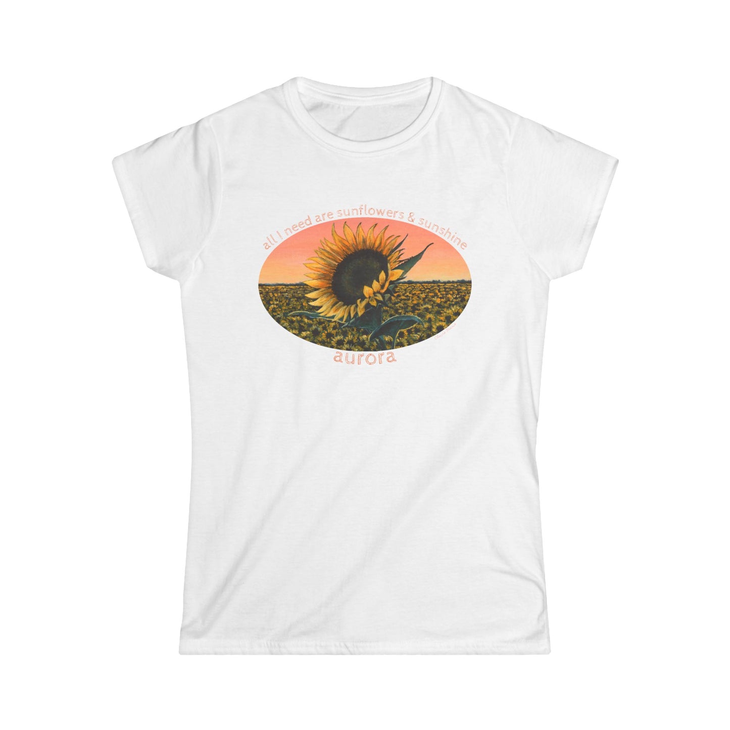 Sunflower Sunset Tee — 'Aurora' Floral Graphic Women's T-Shirt