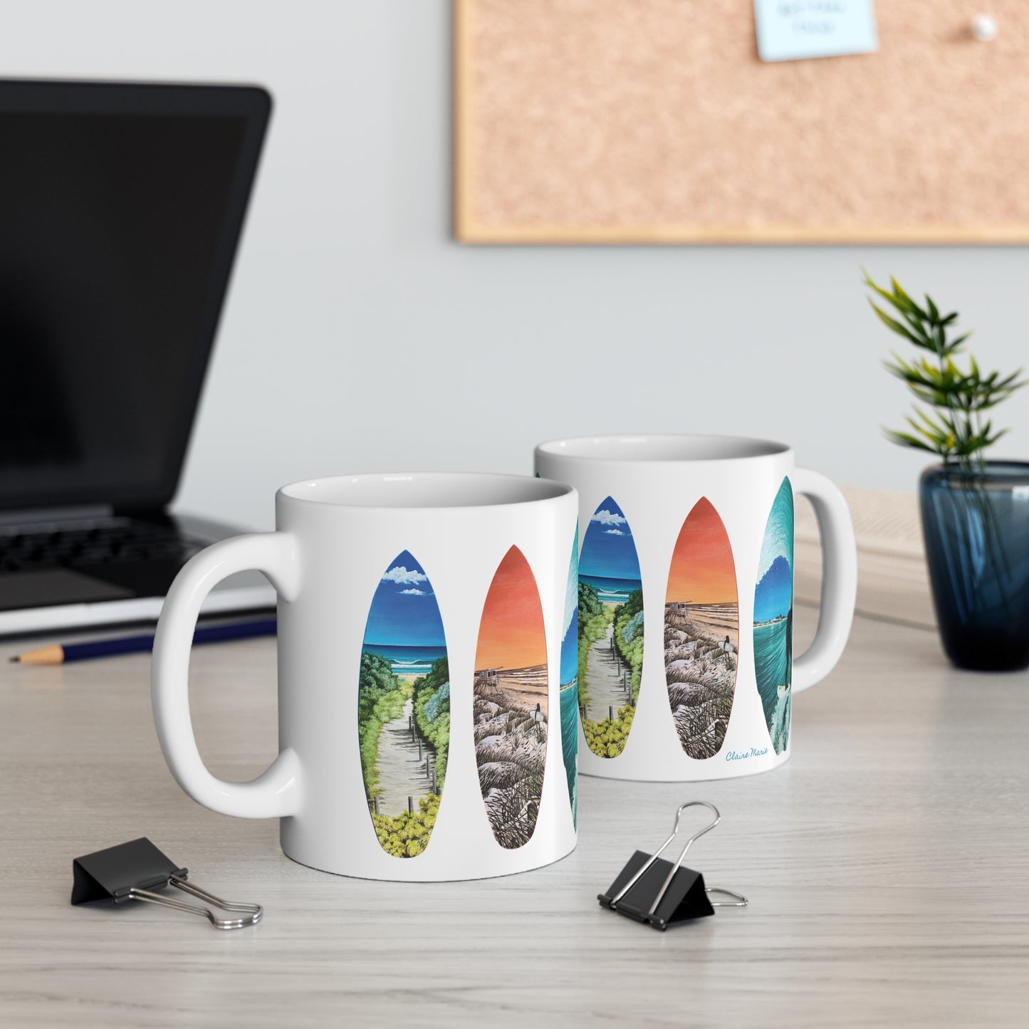 Surfboard Artwork - Mullaloo Beach Mug 11oz