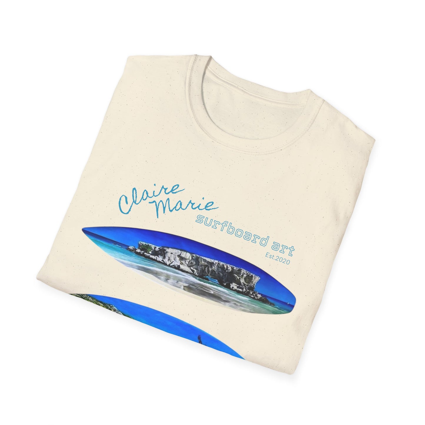 Claire Marie Surfboard Art — Coastal Vibes Beach T-Shirt