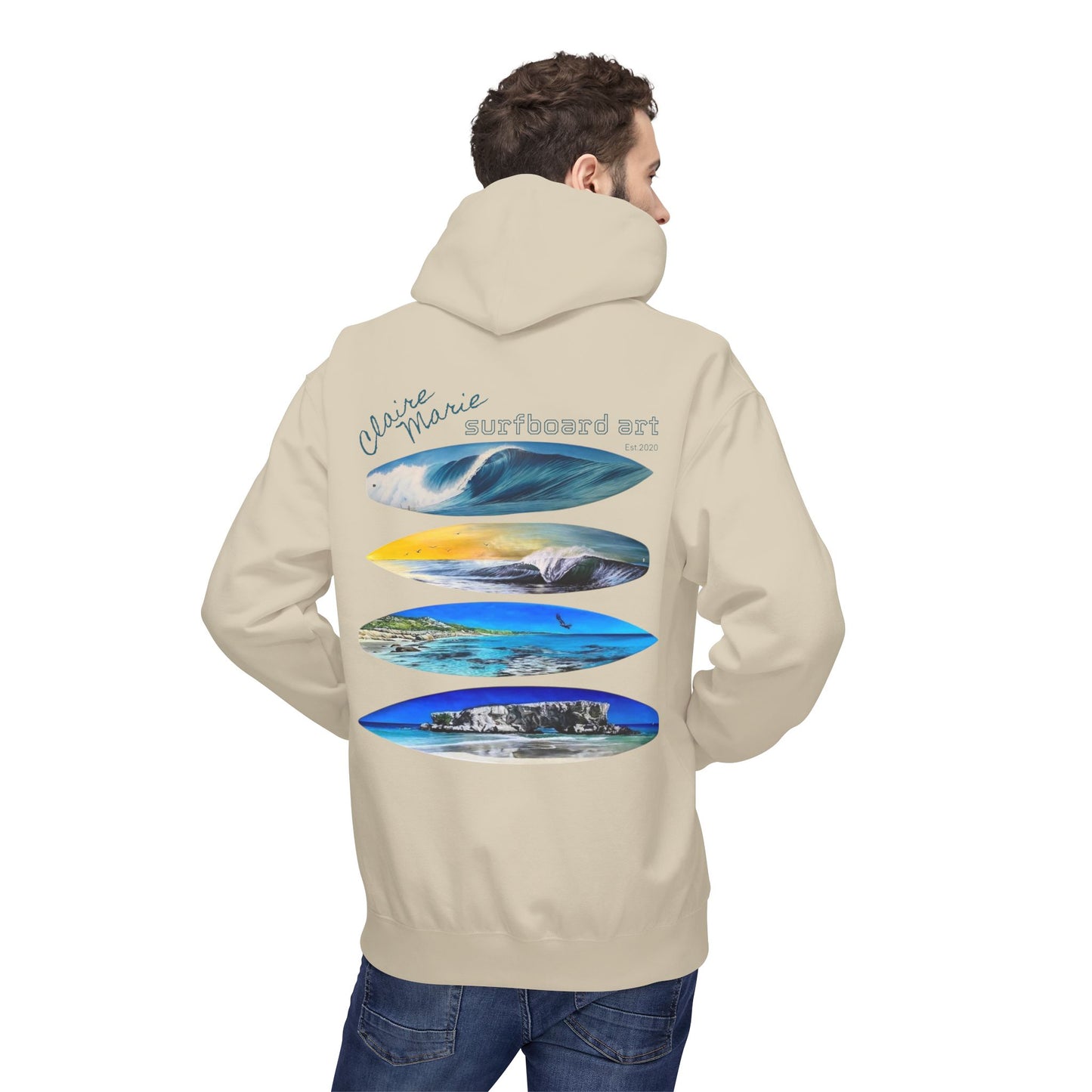 Claire Marie Surfboard Art Hoodie