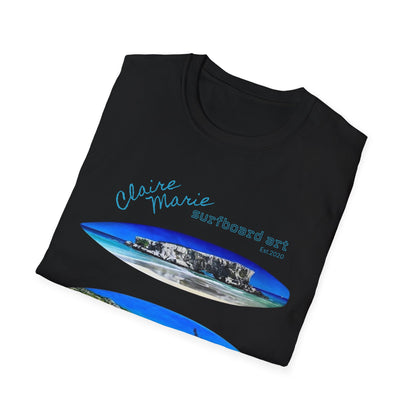 Claire Marie Surfboard Art — Coastal Vibes Beach T-Shirt