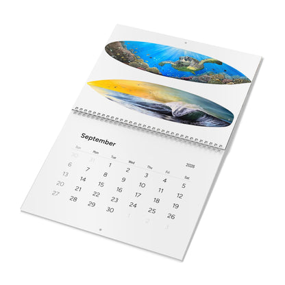 Claire Marie 2026 Art Wall Calendar — Coastal & Surfboard Landscapes