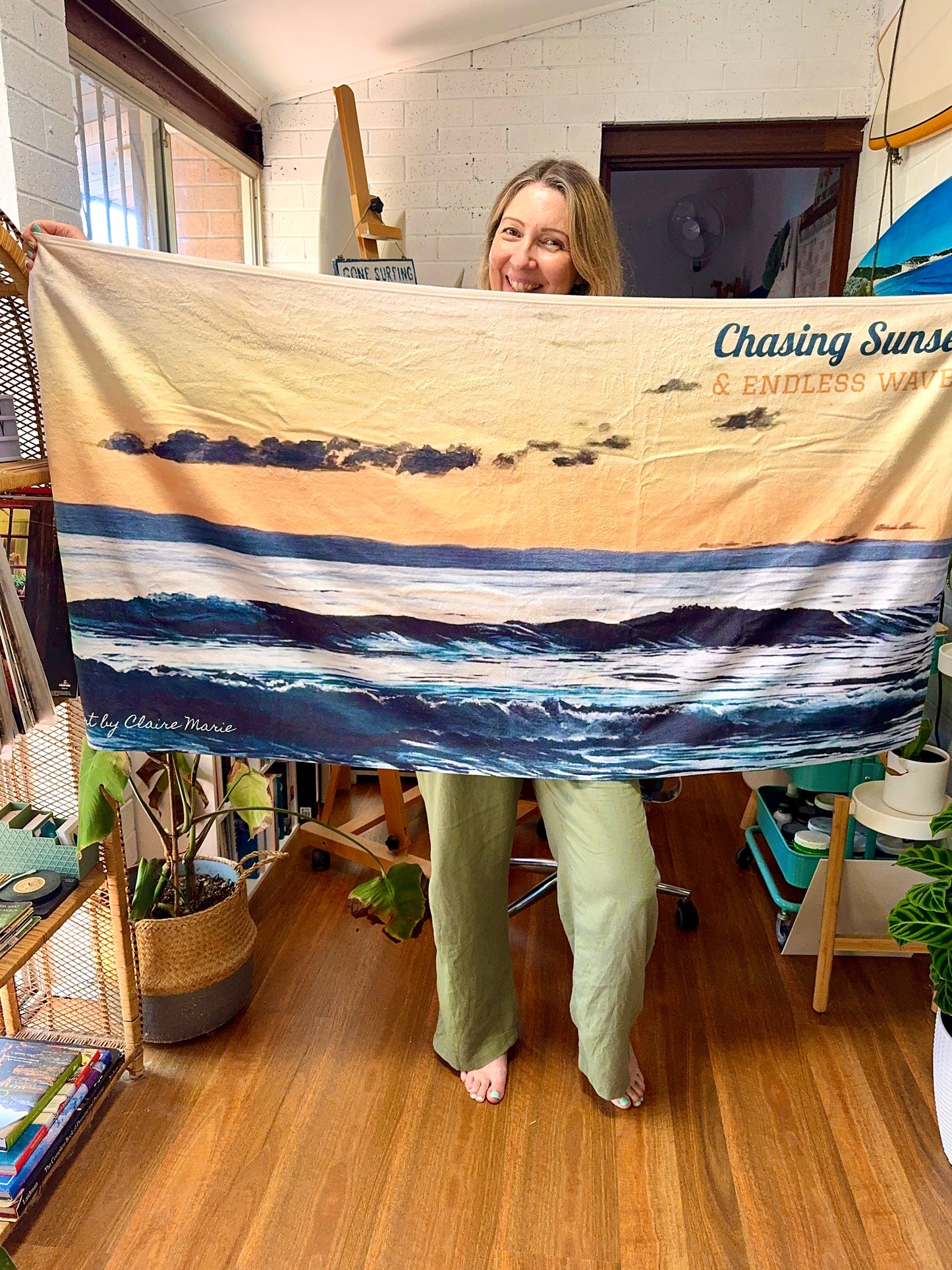 "Chasing Sunsets & Endless Waves" Beach Towel