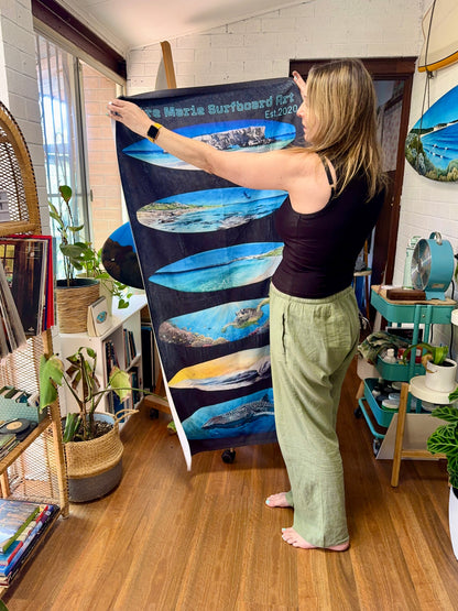 Claire Marie Surfboard Art Beach Towel