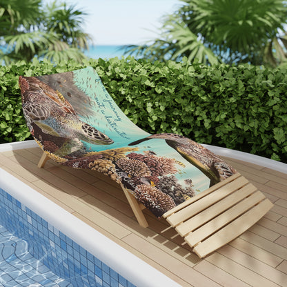 Underwater Garden Beach Towel — "Life Is a Journey, Not a Destination"
