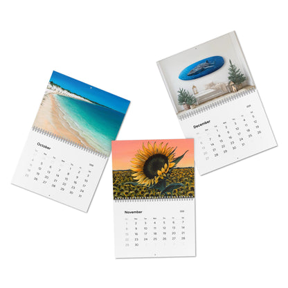 Claire Marie 2026 Art Wall Calendar — Coastal & Surfboard Landscapes