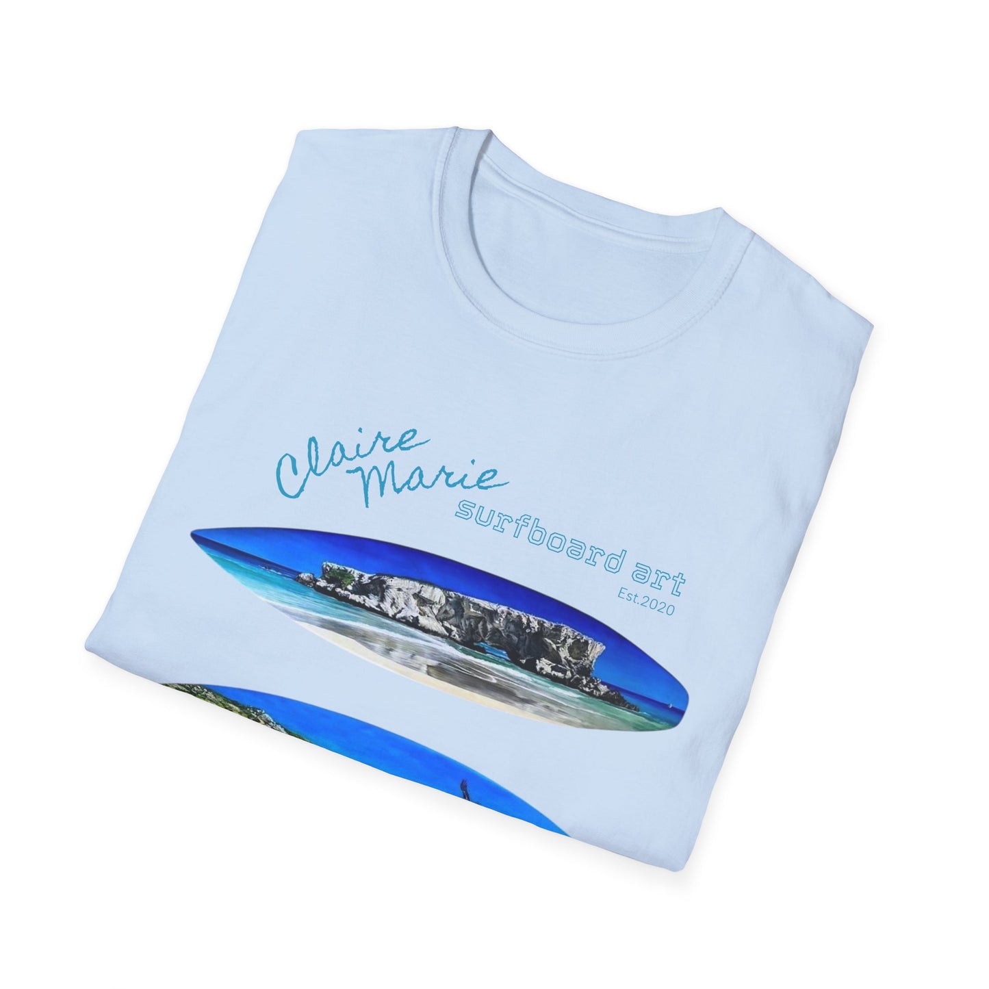 Claire Marie Surfboard Art — Coastal Vibes Beach T-Shirt