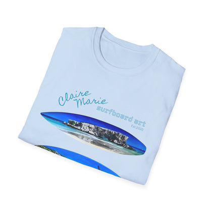 Claire Marie Surfboard Art — Coastal Vibes Beach T-Shirt