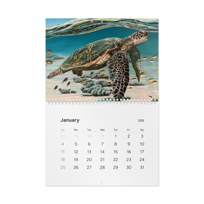 Claire Marie 2026 Art Wall Calendar — Coastal & Surfboard Landscapes