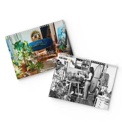 Claire Marie 2026 Art Wall Calendar — Coastal & Surfboard Landscapes