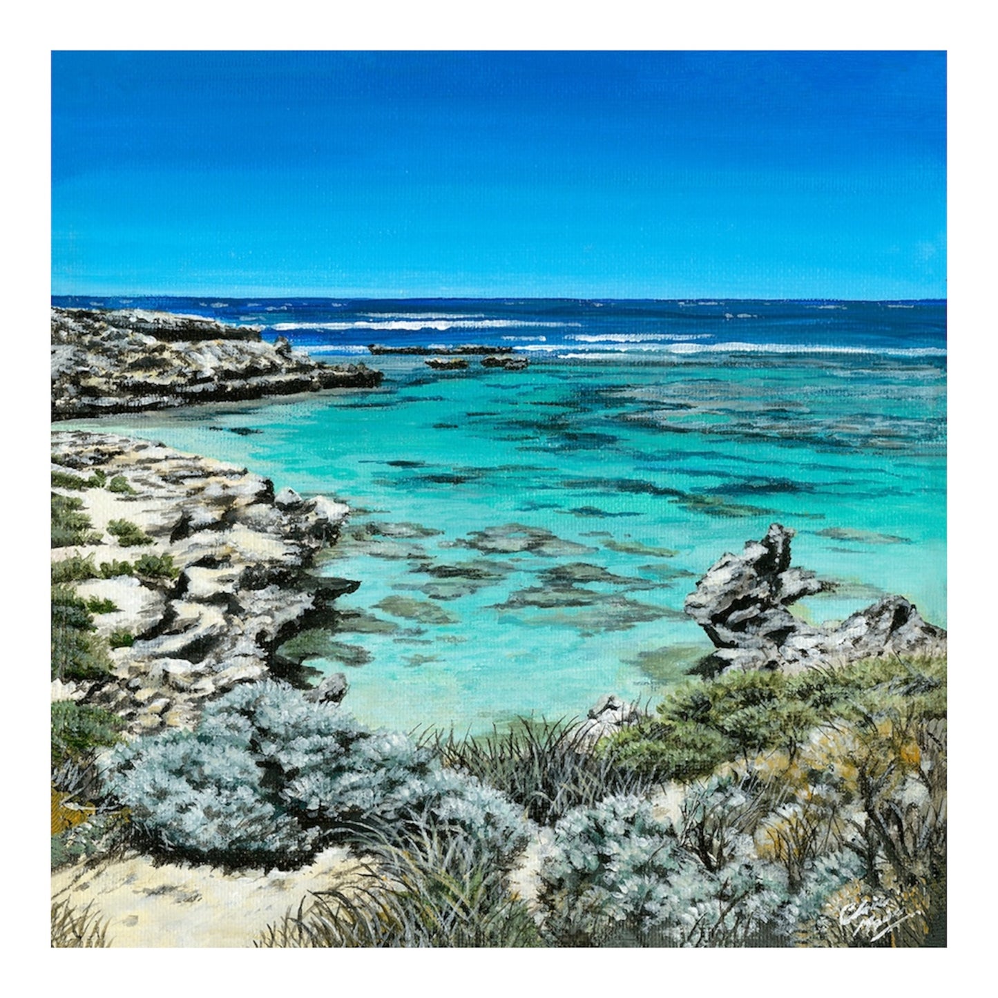 “Little Salmon Bay” limited edition 20 x 20cm fine art print