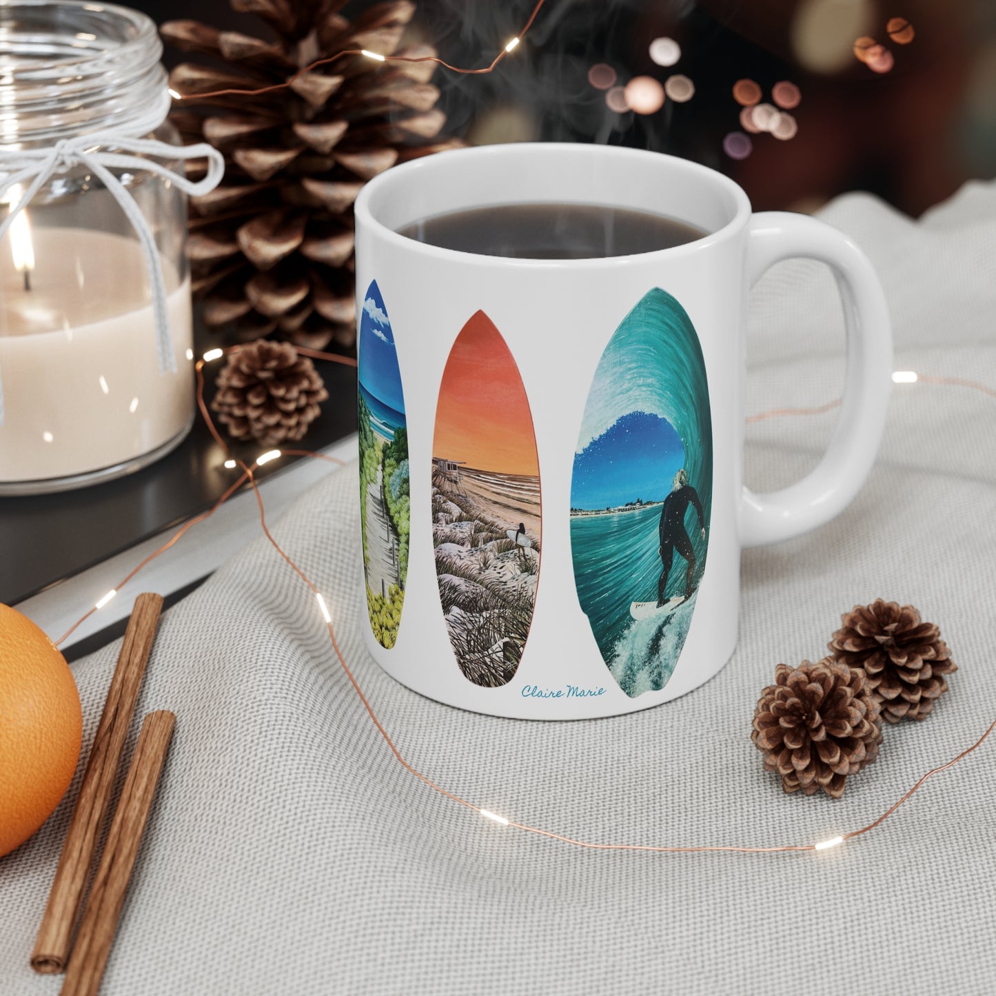 Surfboard Artwork - Mullaloo Beach Mug 11oz