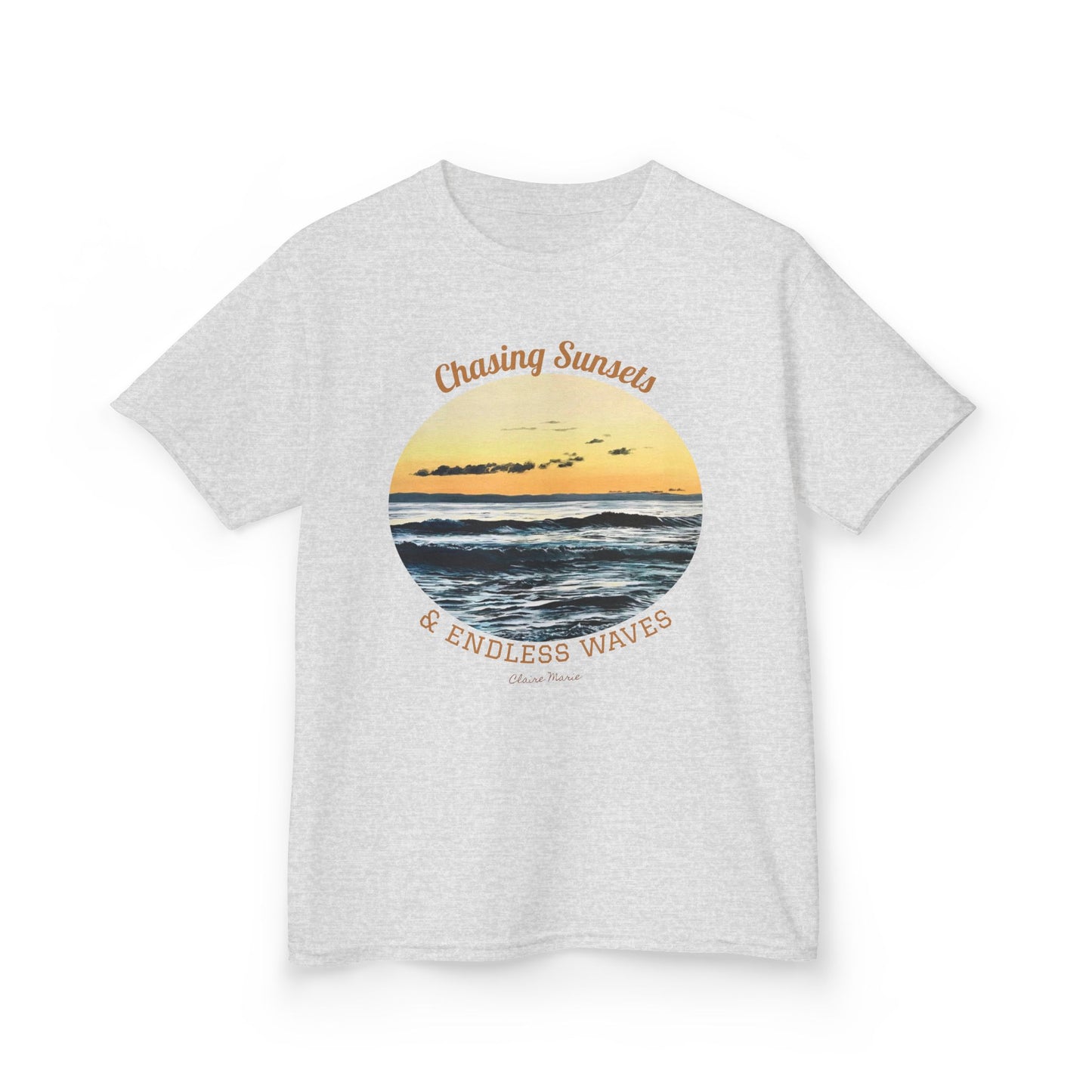 "Chasing Sunsets & Endless Waves" Kids T-shirt