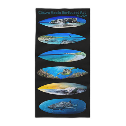 Claire Marie Surfboard Art Beach Towel