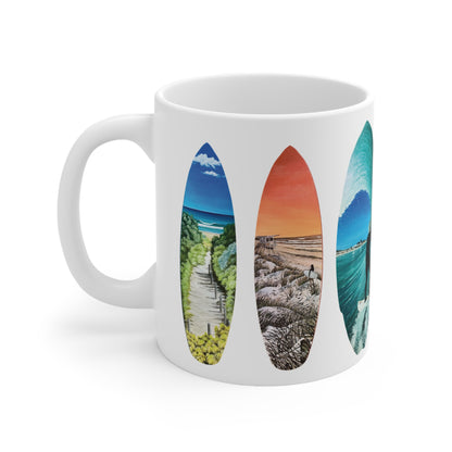 Surfboard Artwork - Mullaloo Beach Mug 11oz