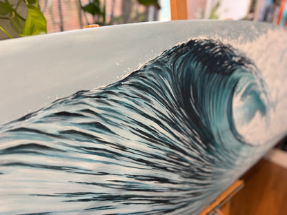 "Wave Study Number 14" - Hand-Painted Surfboard