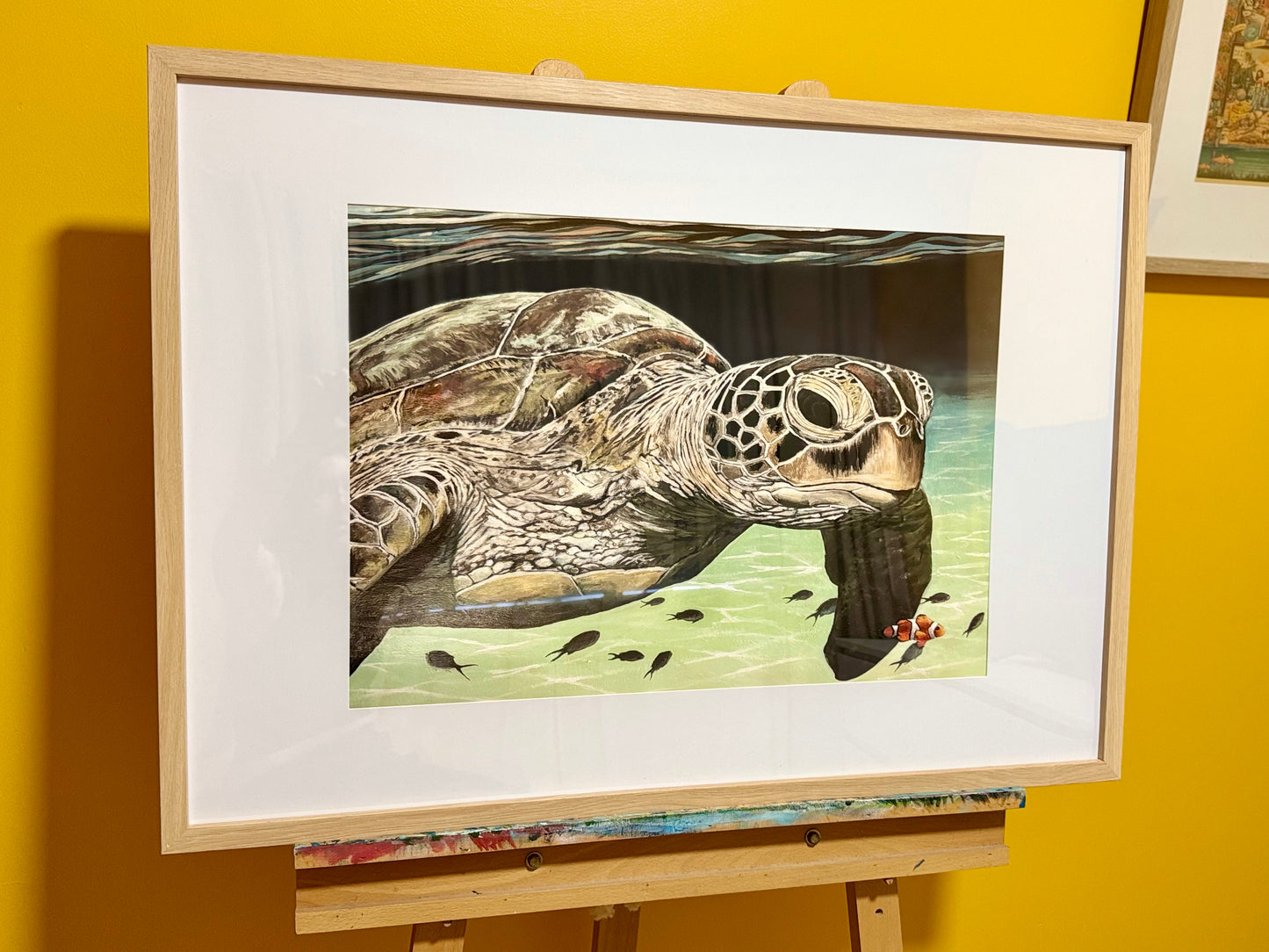 'Emmie the sea turtle' Framed art print