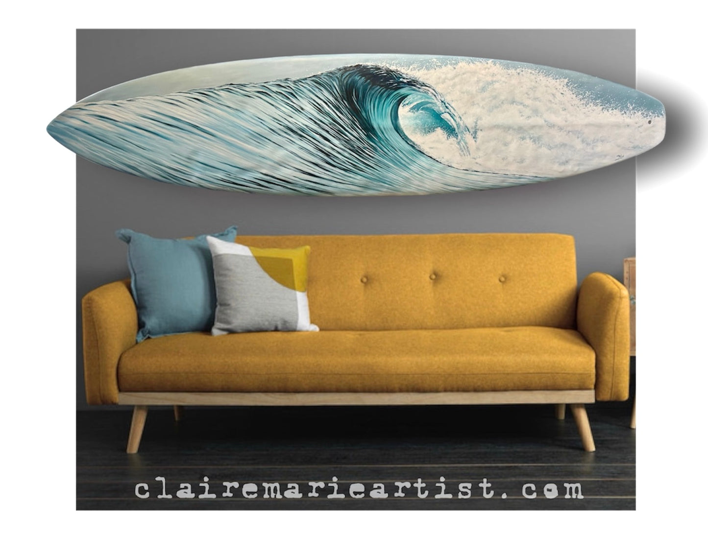 "Wave Study Number 14" - Hand-Painted Surfboard