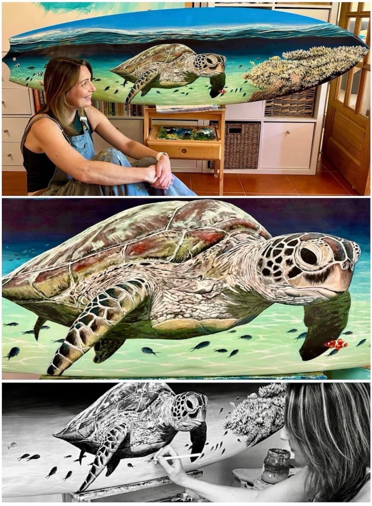 'Emmie the sea turtle' Framed art print