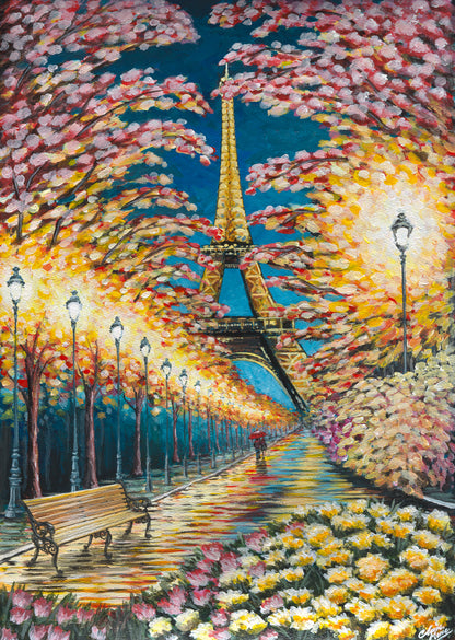 "Spring stroll in Paris" - limited edition A3 fine art print