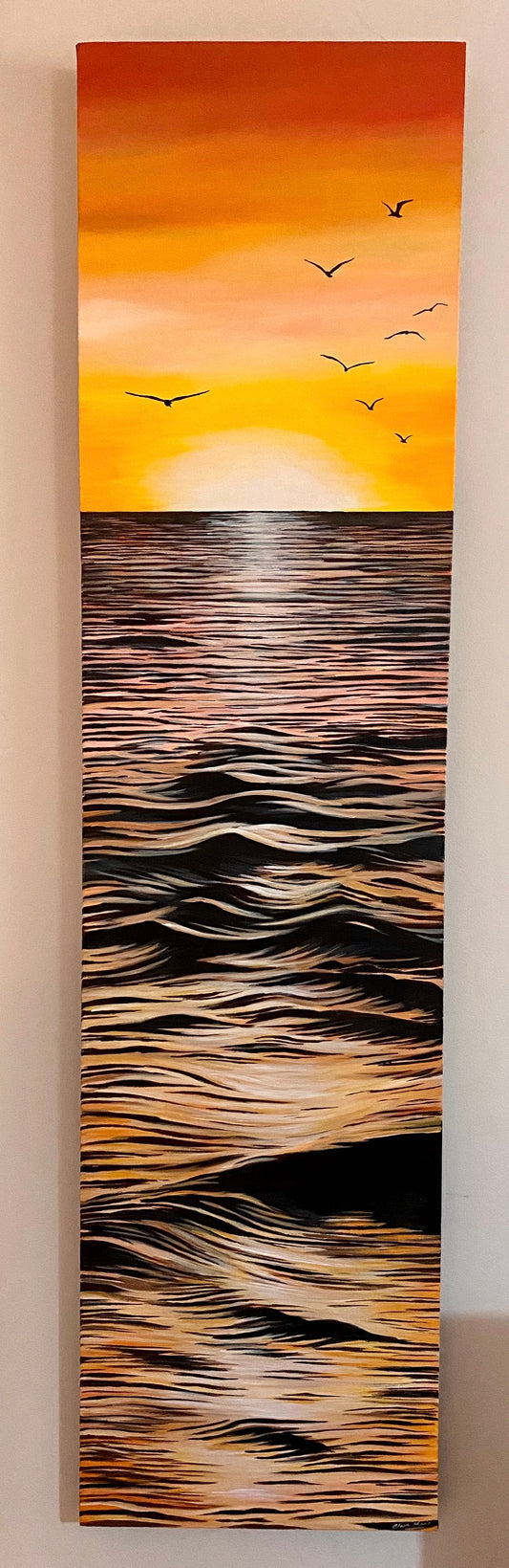 "Serenity" - acrylic on canvas 122 cm x 30 cm