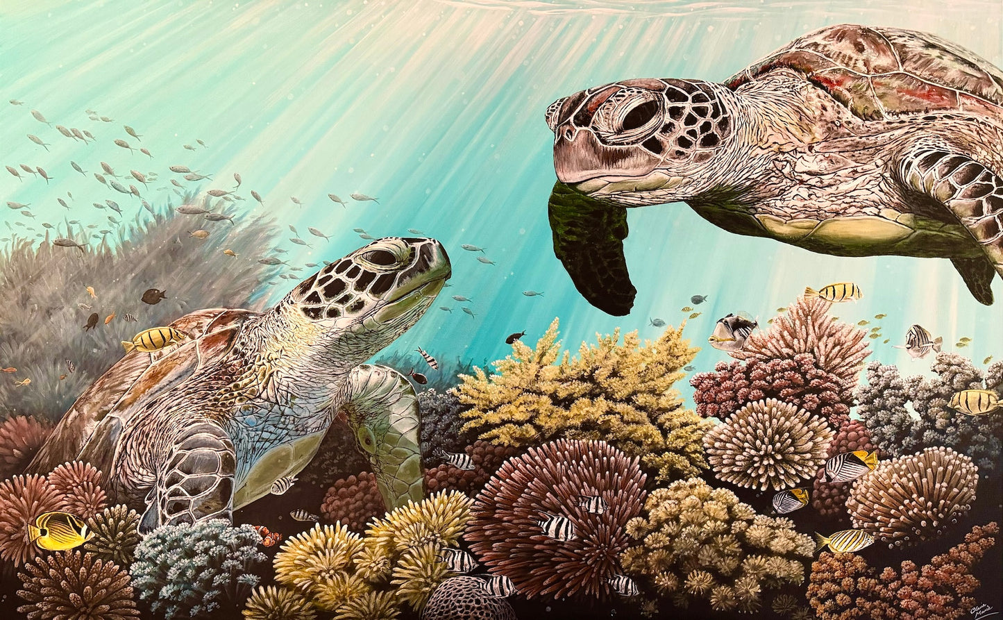 "Underwater Garden" - limited edition 100 x 62 cm stretched canvas print