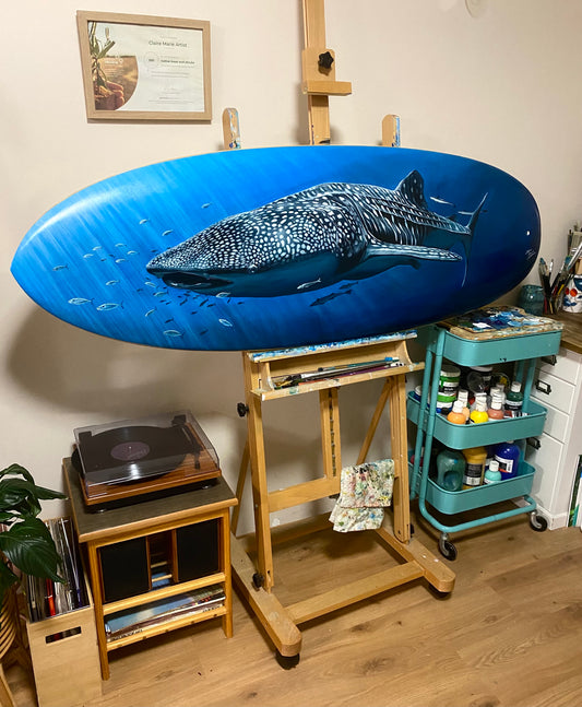 "Willow the Whale Shark" - Hand-Painted Surfboard